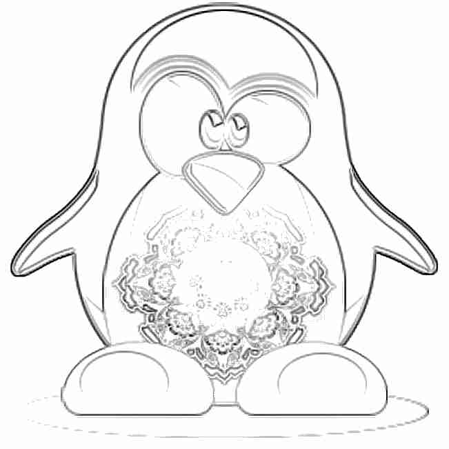 Pingüinos Tux para colorear, dibujos para niños