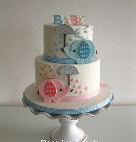 Pink & Blue Elephant Baby Shower Cake | Cakes/cupcakes | Pinterest