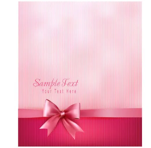 Pink background with bow vector 01 - Vector Background free download