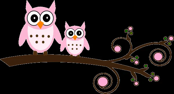 Pink Owl On Branch Clip Art at Clker.com - vector clip art online ...