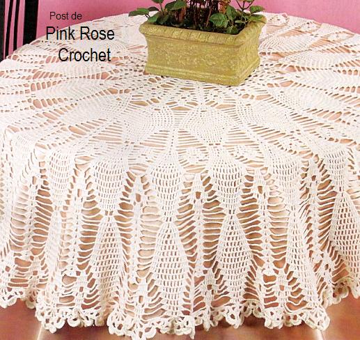 PINK ROSE CROCHET /: Toalha de Mesa com Desenho de Losangos - Crochê