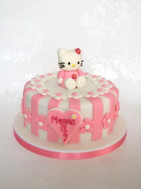 Pink Stripey Hello Kitty Birthday Cake | Flickr - Photo Sharing!