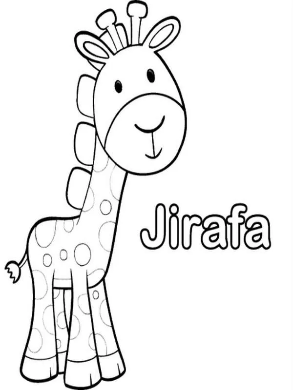 Jirafa animados Colouring Pages