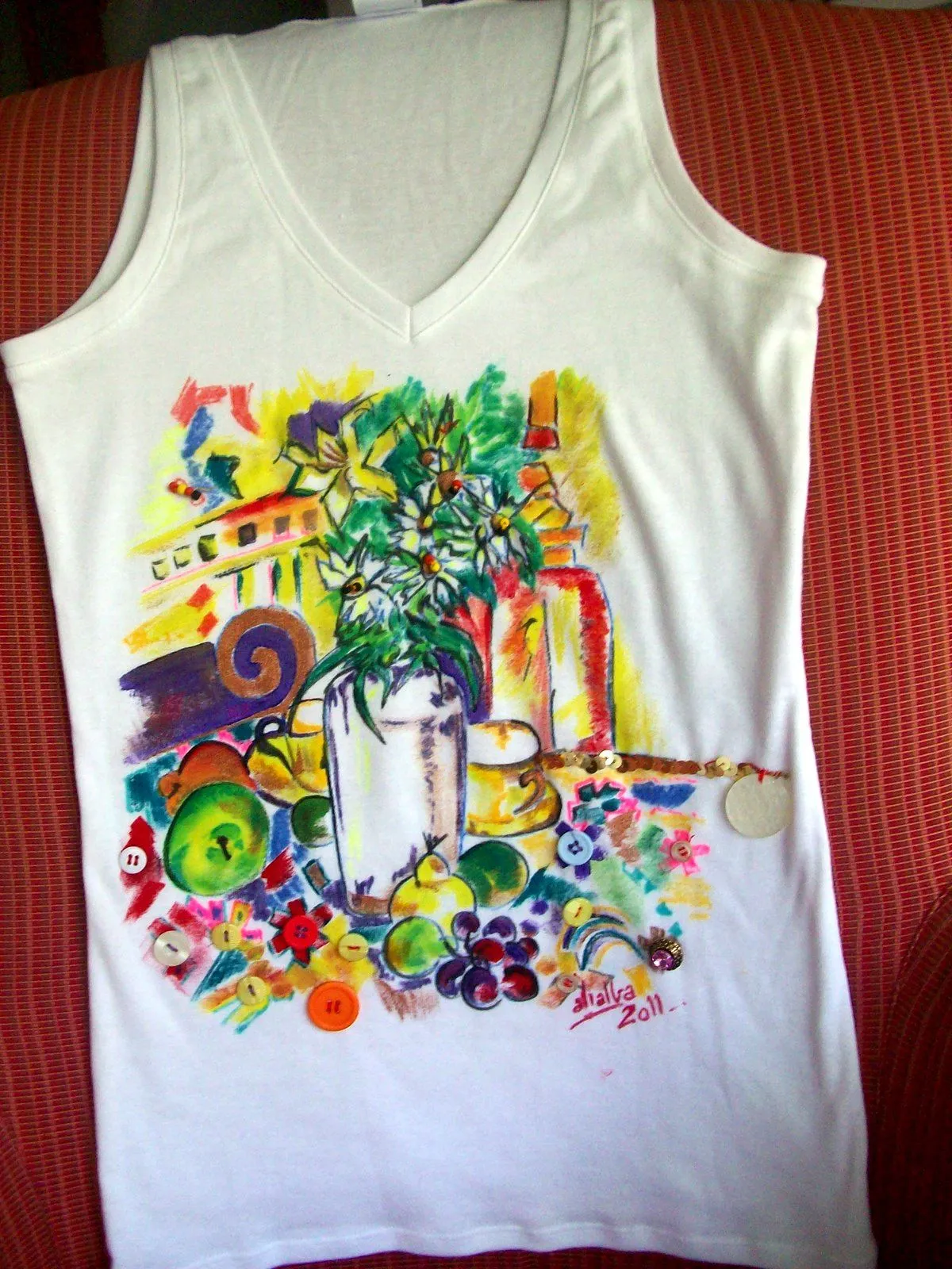 Pintando flores en mi camiseta | camisetas PINTADAS a mano