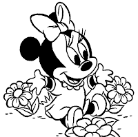  ... para pintar y colorear: bebes disney para pintar minnie con flores