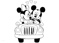  ... para pintar y colorear: Mickey con minnie enamorados para pintar