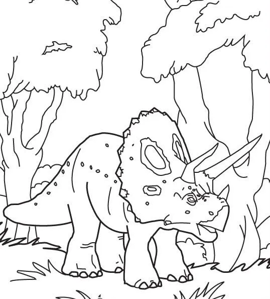 Pintar dinosaurio TRICERATOPS - Dibujo un triceratops