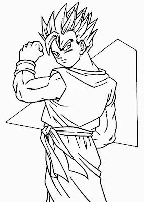  ... pintar de disney, series animadas para colorear,: Gohan Saludando