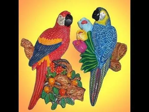 Como Pintar Guacamaya en Ceramica 2° parte - YouTube