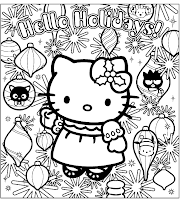 ... para pintar hello kitty en navidad para infantiles y preescolares