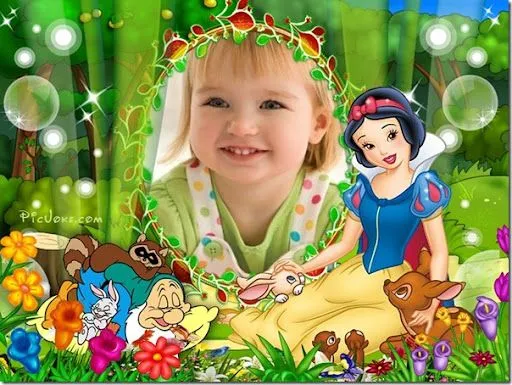 Fotomontaje Blancanieves con tu foto - pintar y jugar