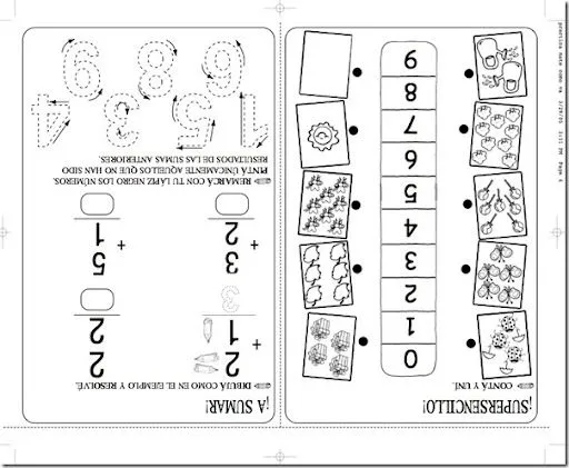 pintar y jugar: Láminas practicando matemáticas