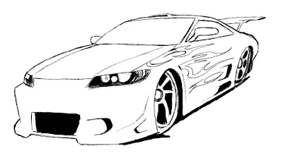  ... para pintar. Mustang GT x Mitsubishi Eclipse desenhos de carros para