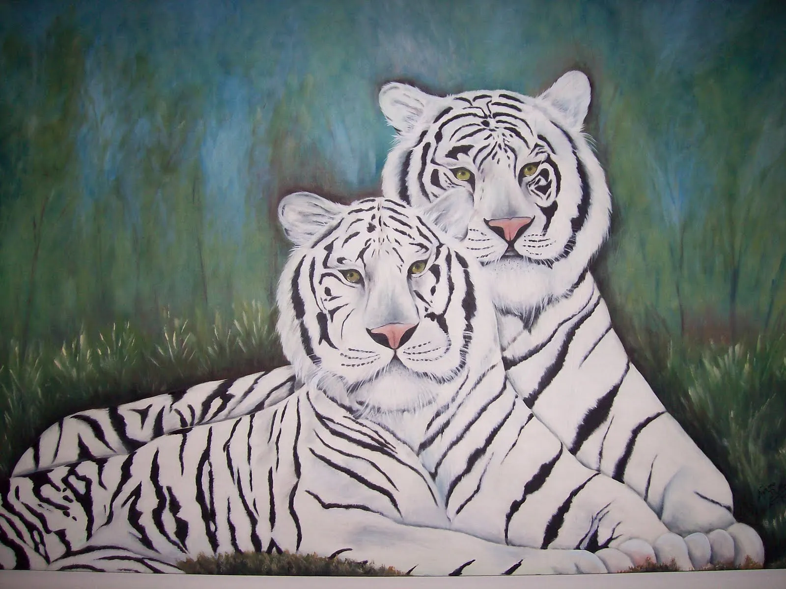 PINTAR CON PASIÓN": CUADROS DE ANIMALES (TIGRES BLANCOS Y CABALLOS )