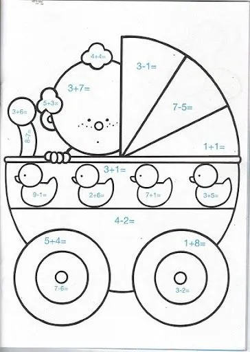 FICHAS PARA SUMAR Y RESTAR PINTANDO