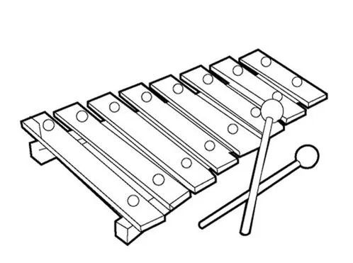 PINTAR XILOFONO | FICHAS PARA PINTAR | DIBUJOS PARA PINTAR