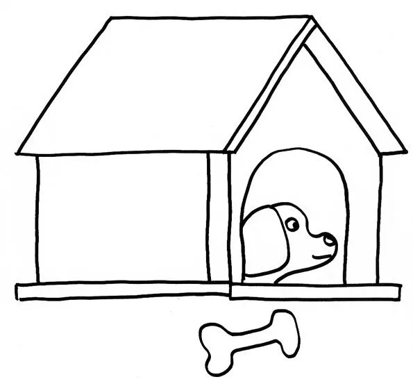 Pinto Dibujos: Casita para perro para colorear