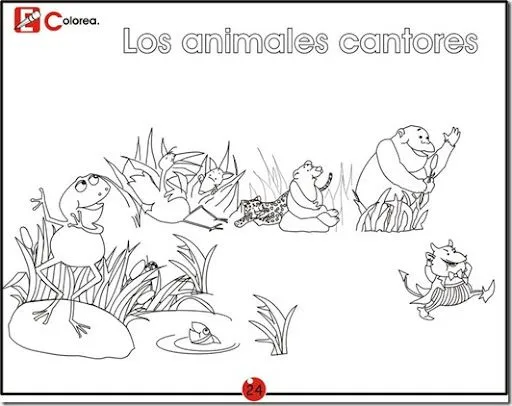 Pinto Dibujos: Los animales cantores para colorear