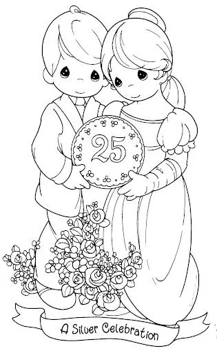 Pinto Dibujos: Aniversario de bodas para colorear