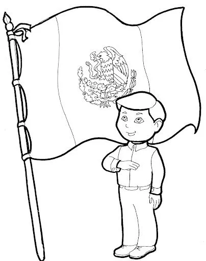 Pinto Dibujos: Bandera de México para colorear