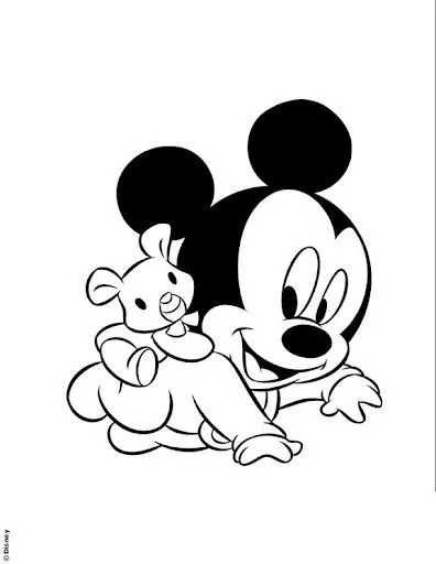 Pinto Dibujos: Bebé Mickey Mouse para colorear