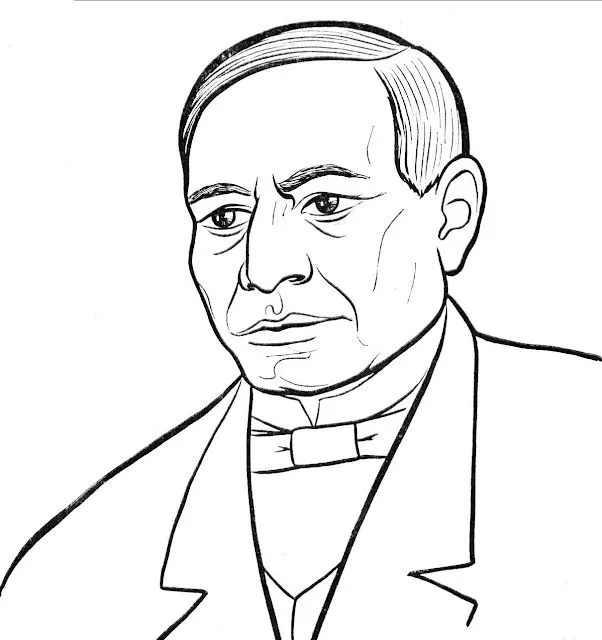 Pinto Dibujos: Benito Juarez 21 de marzo para colorear