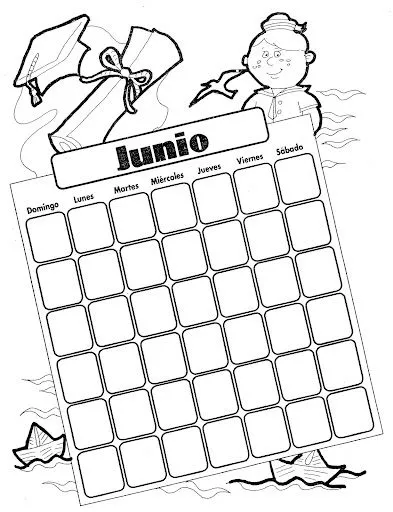 Pinto Dibujos: Calendario de junio para colorear