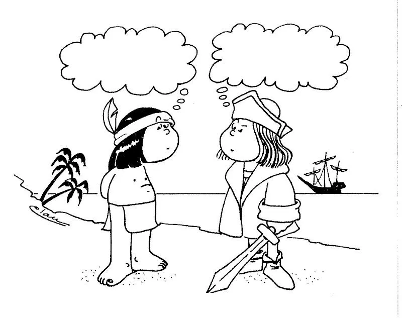 Pinto Dibujos: Caricatura de Cristóbal Colón para colorear