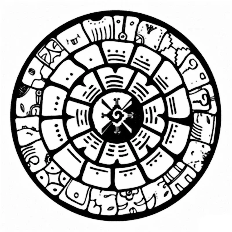 Pinto Dibujos: Dibujo de calendario maya para colorear