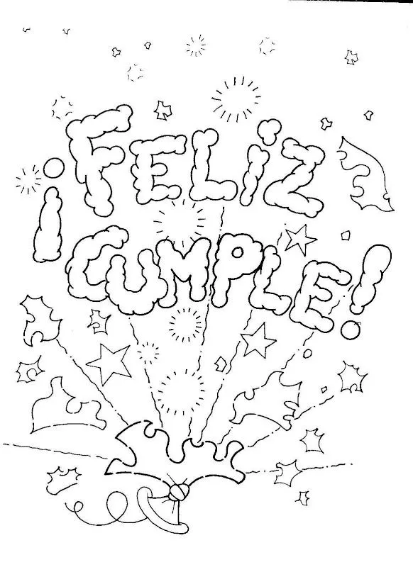 Pinto Dibujos: Feliz cumple para colorear