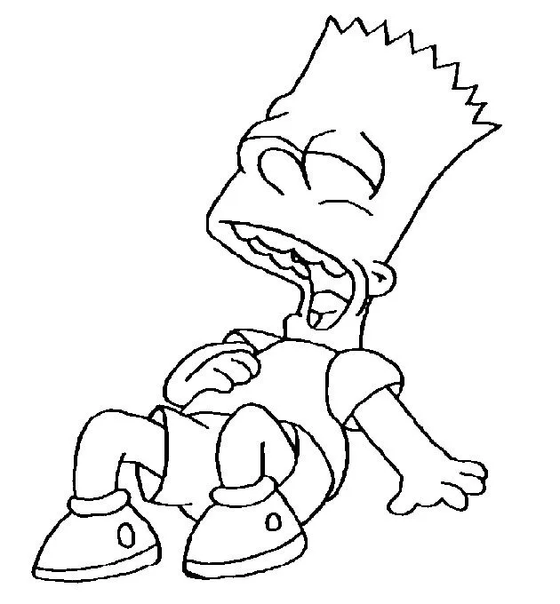 Pinto Dibujos: Imagenes de Bart Simpson riendo para colorear