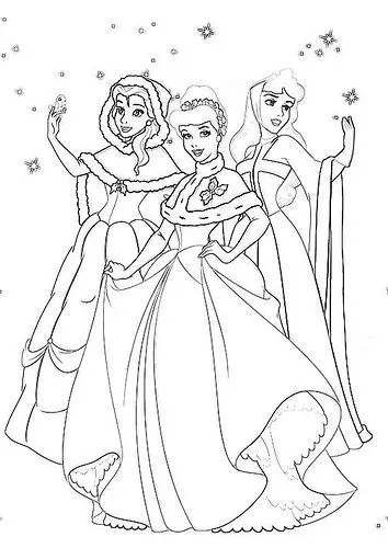 Pinto Dibujos: Imagenes princesas Disney navidad para colorear