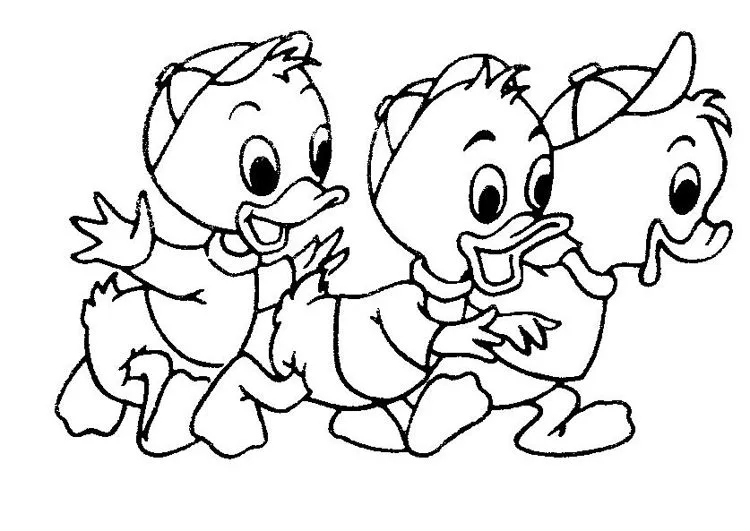 Pinto Dibujos: imagenes Los sobrinos del Pato Donald para colorear