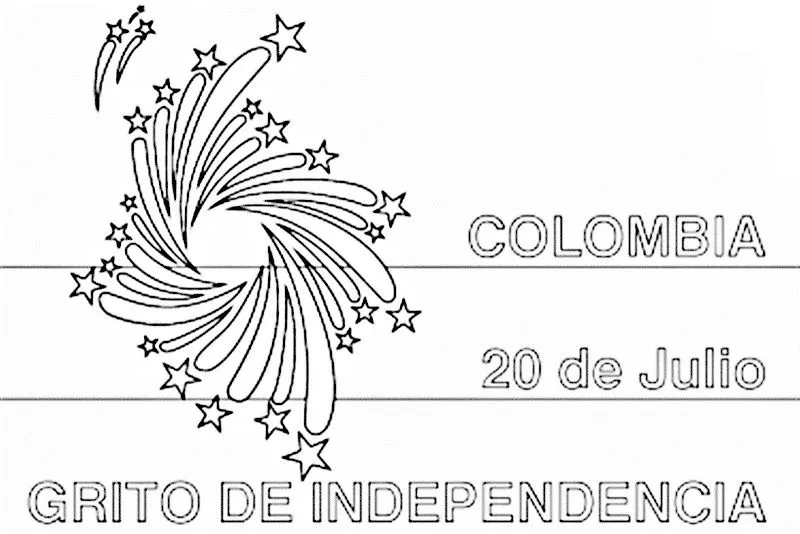 Pinto Dibujos: Día de la independencia de Colombia para colorear 20 de Julio para colorear