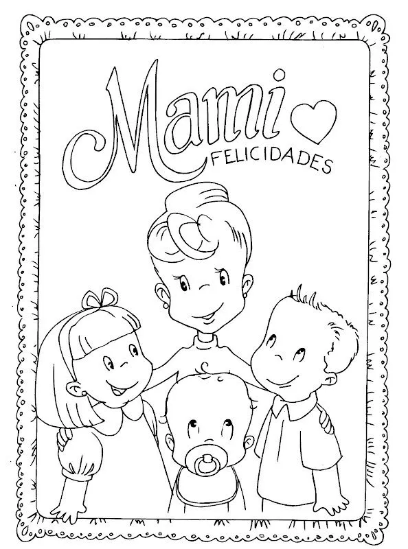 Pinto Dibujos: Mami para colorear