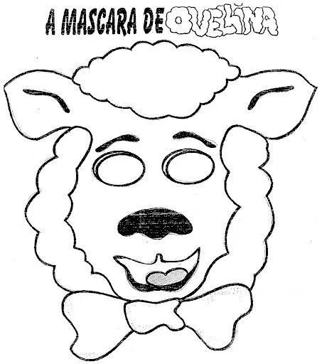 Pinto Dibujos: Máscara de oveja para colorear