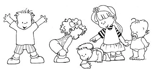 Pinto Dibujos: Niños jugando al voto para colorear