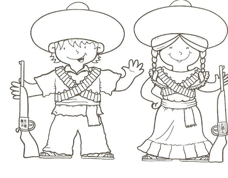 Pinto Dibujos: Niños revolucionarios para colorear