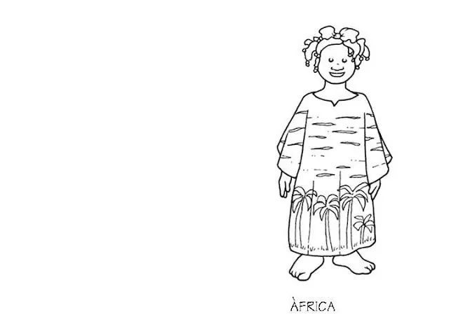 Pinto Dibujos: Vestuario de Africa para colorear