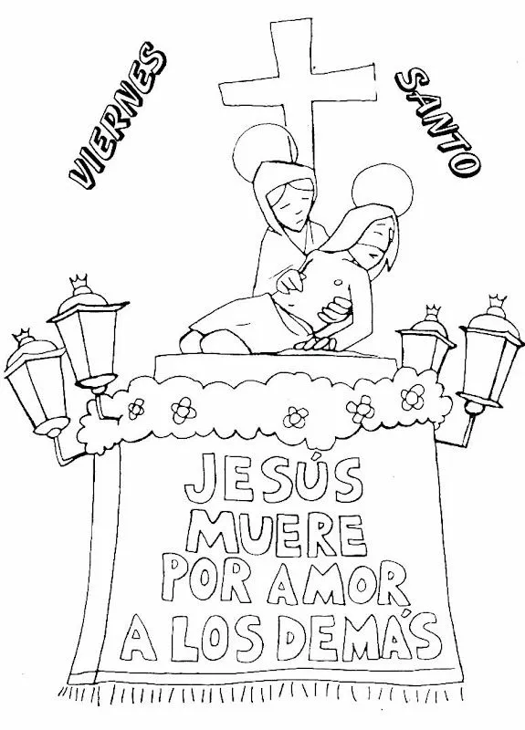 Pinto Dibujos: Viernes Santo para colorear