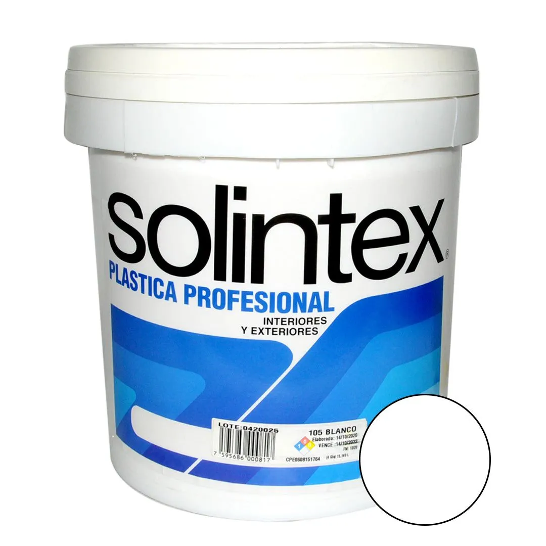 Pintura Caucho Plastica Profesional 105 4 Gl Color Blanco Marca Solint