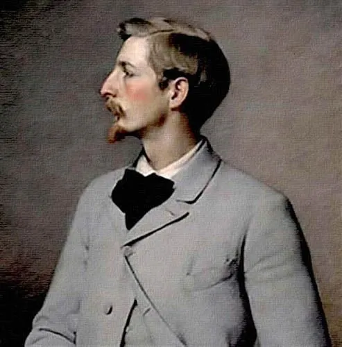 Pintura de Charles Pearce, perfil de rostro americano.