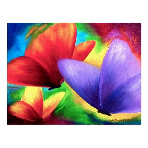 Pintura colorida de la mariposa - multi postales de Zazzle.