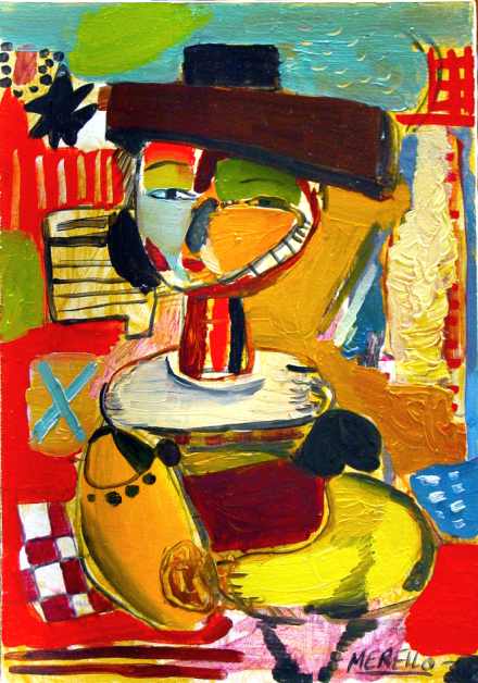 Pintura contemporánea actual. Arte blanco y color negro.