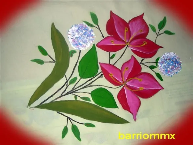 Pintura de flores rojas (2 fotos) | Todo en un solo lugar.