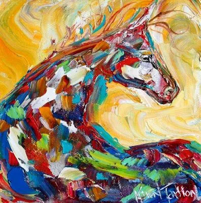 Pintura y Fotografía Artística : Caballo abstracto al óleo