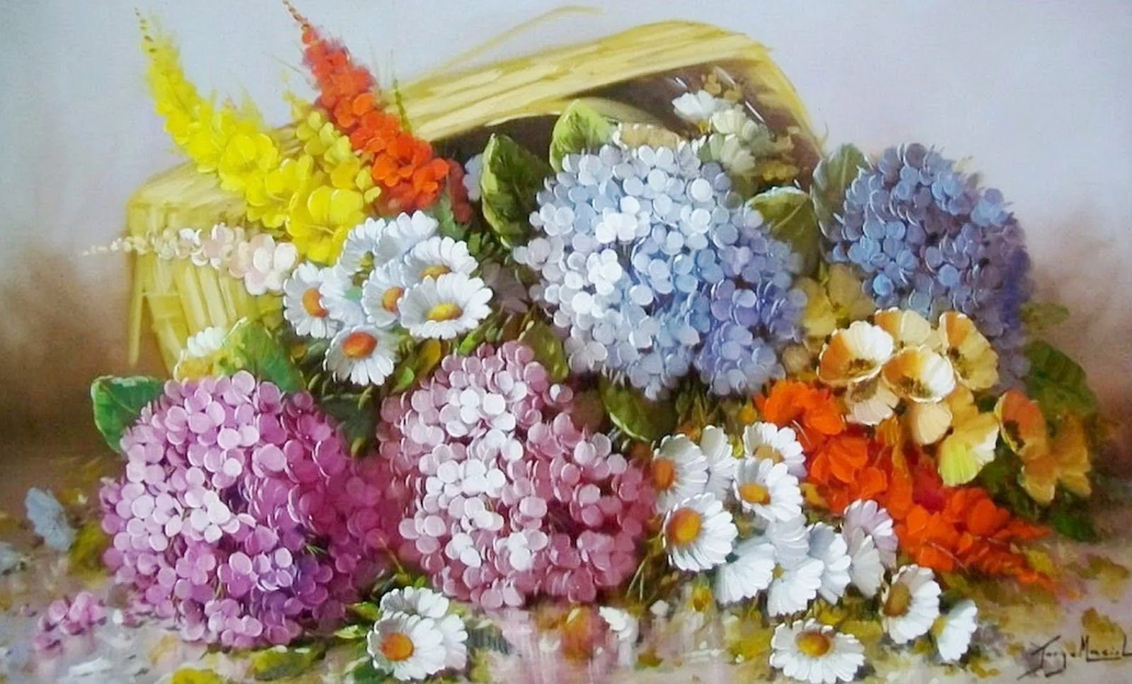 Pintura Impresionista de Flores al Óleo | Bodegones y Paisajes ...