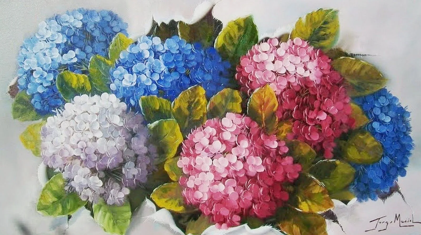 Pintura Impresionista de Flores al Óleo | Bodegones y Paisajes ...