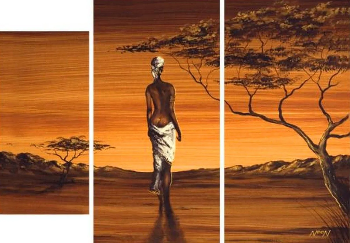 Pintura Moderna y Fotografía Artística : PINTURAS DE NEGRAS AFRICANAS