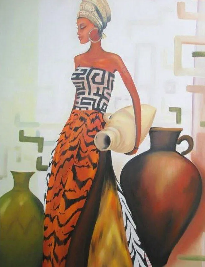 Pintura Moderna y Fotografía Artística : PINTURAS DE NEGRAS AFRICANAS